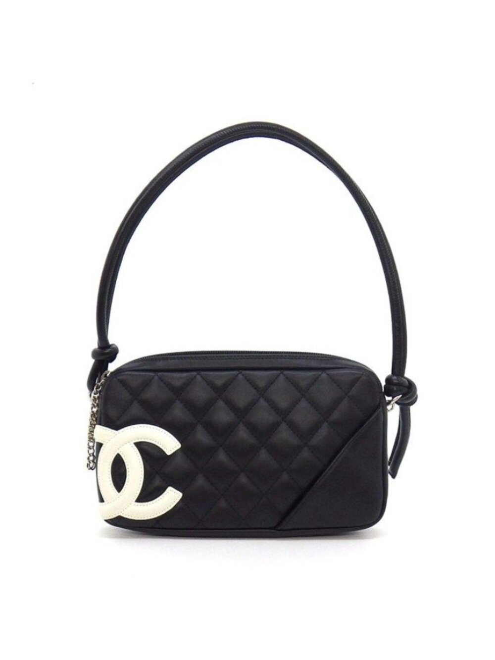 Chanel Shoulder Bag Cambo Line Pouch Black Pink Soft Calfskin